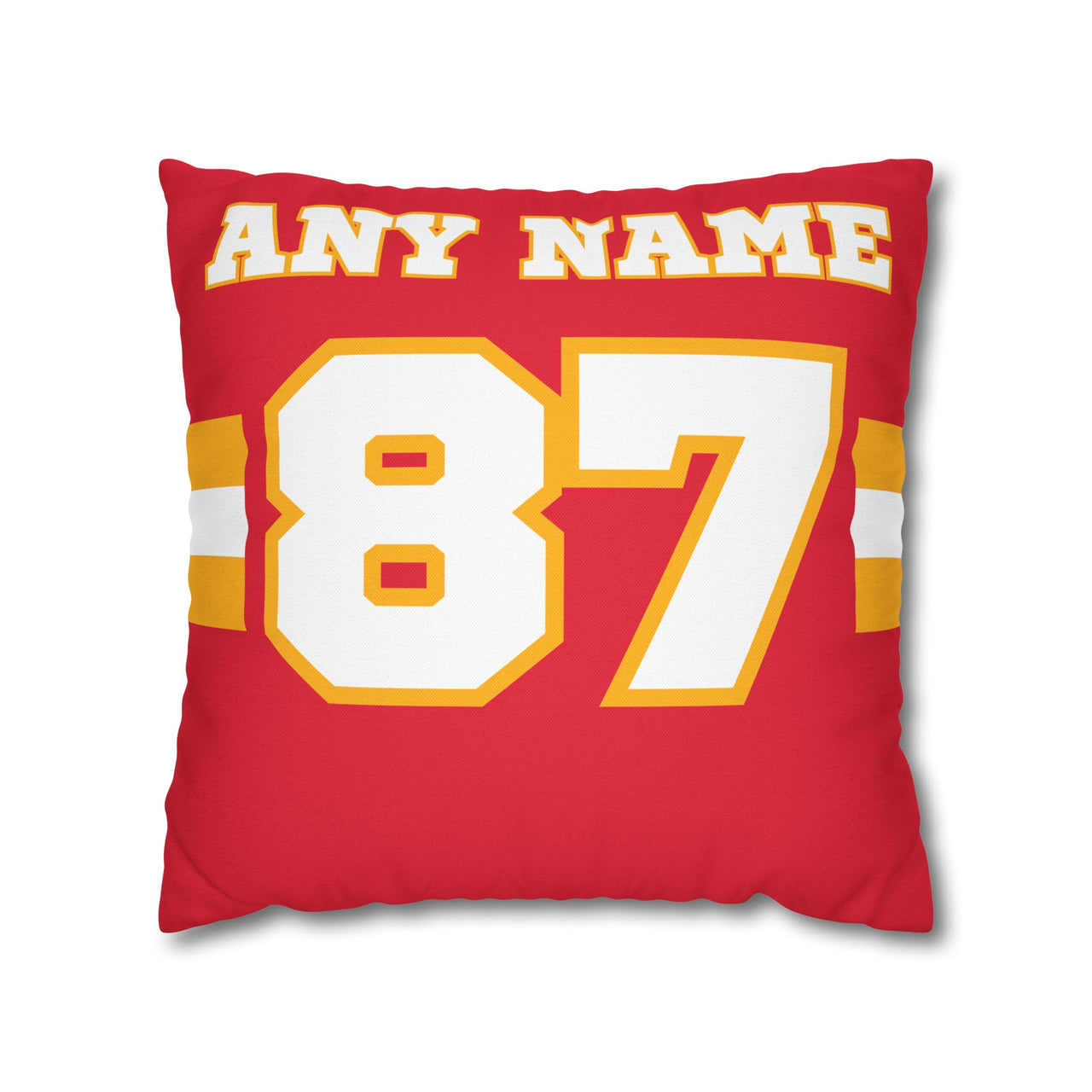 Kansas City Custom Square Pillowcase, Football Themed Throw Pillow Covers, Sizes 16x16 | 18x18 | 20x20, Customize Name & Number