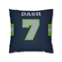 Thumbnail for Seattle Custom Square Pillowcase, Football Themed Throw Pillow Covers, Sizes 16x16 | 18x18 | 20x20, Custom Name & Number