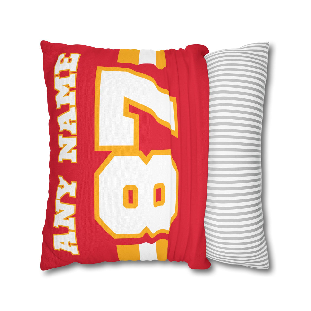 Kansas City Custom Square Pillowcase, Football Themed Throw Pillow Covers, Sizes 16x16 | 18x18 | 20x20, Customize Name & Number