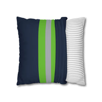 Thumbnail for Seattle Custom Square Pillowcase, Football Themed Throw Pillow Covers, Sizes 16x16 | 18x18 | 20x20, Custom Name & Number