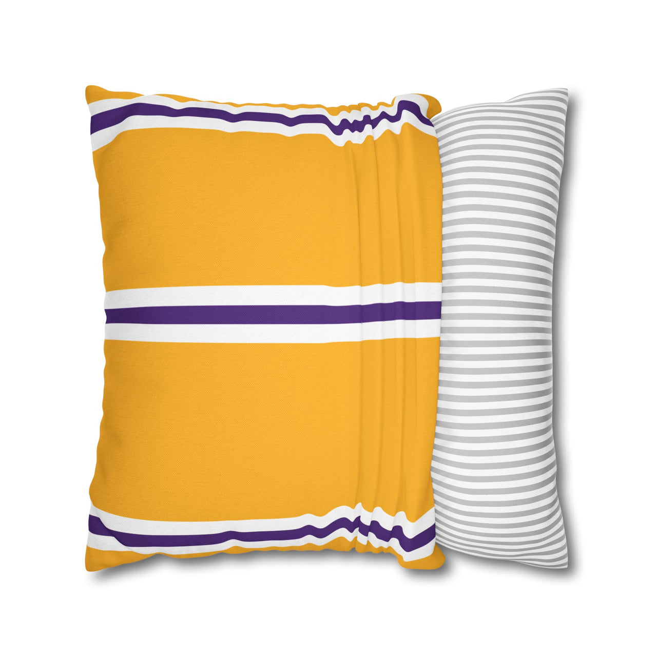 Los Angeles Yellow Custom Square Pillowcase, Basketball Themed Throw Pillow Covers, Sizes 16x16 | 18x18 | 20x20, Custom Name & Number