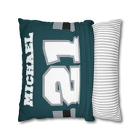 Thumbnail for Philadelphia Custom Square Pillowcase, Football Themed Throw Pillow Covers, Sizes 16x16 | 18x18 | 20x20, Custom Name & Number