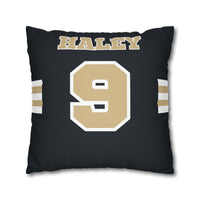 Thumbnail for New Orleans Custom Square Pillowcase, Football Themed Throw Pillow Covers, Sizes 16x16 | 18x18 | 20x20, Customize Name & Number