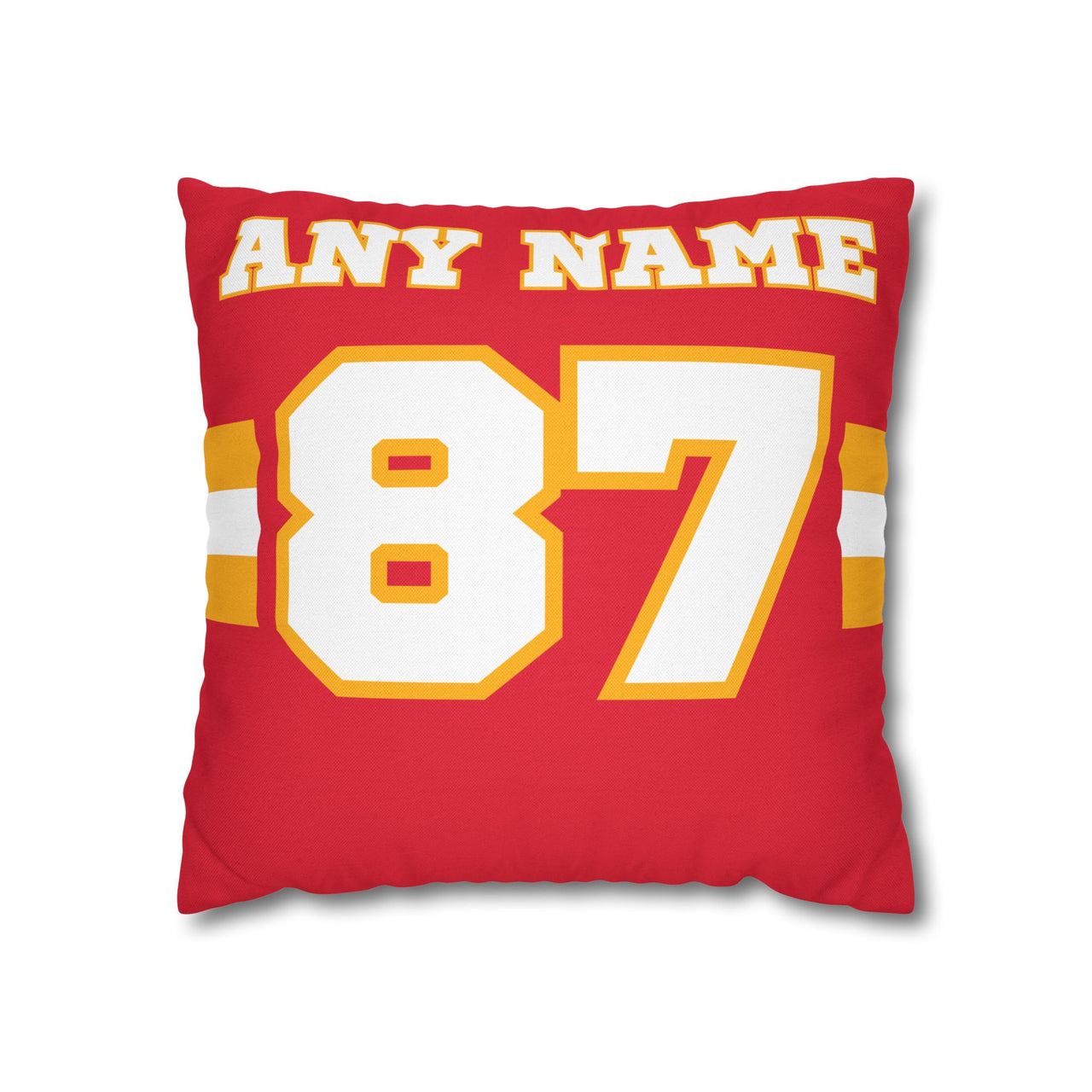 Kansas City Custom Square Pillowcase, Football Themed Throw Pillow Covers, Sizes 16x16 | 18x18 | 20x20, Customize Name & Number