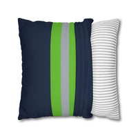 Thumbnail for Seattle Custom Square Pillowcase, Football Themed Throw Pillow Covers, Sizes 16x16 | 18x18 | 20x20, Custom Name & Number