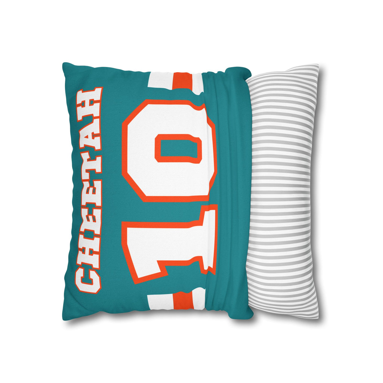 Miami Custom Square Pillowcase, Football Themed Throw Pillow Covers, Sizes 16x16 | 18x18 | 20x20, Custom Name & Number