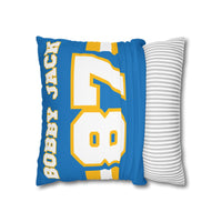 Thumbnail for Los Angeles Custom Square Pillowcase, Football Themed Throw Pillow Covers, Sizes 16x16 | 18x18 | 20x20, Custom Name & Number