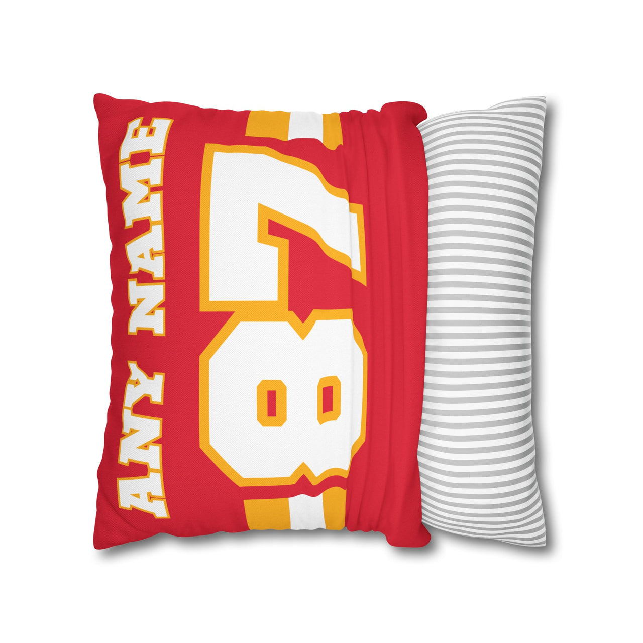 Kansas City Custom Square Pillowcase, Football Themed Throw Pillow Covers, Sizes 16x16 | 18x18 | 20x20, Customize Name & Number