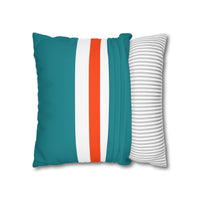 Thumbnail for Miami Custom Square Pillowcase, Football Themed Throw Pillow Covers, Sizes 16x16 | 18x18 | 20x20, Custom Name & Number