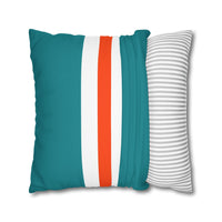 Thumbnail for Miami Custom Square Pillowcase, Football Themed Throw Pillow Covers, Sizes 16x16 | 18x18 | 20x20, Custom Name & Number