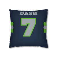 Thumbnail for Seattle Custom Square Pillowcase, Football Themed Throw Pillow Covers, Sizes 16x16 | 18x18 | 20x20, Custom Name & Number