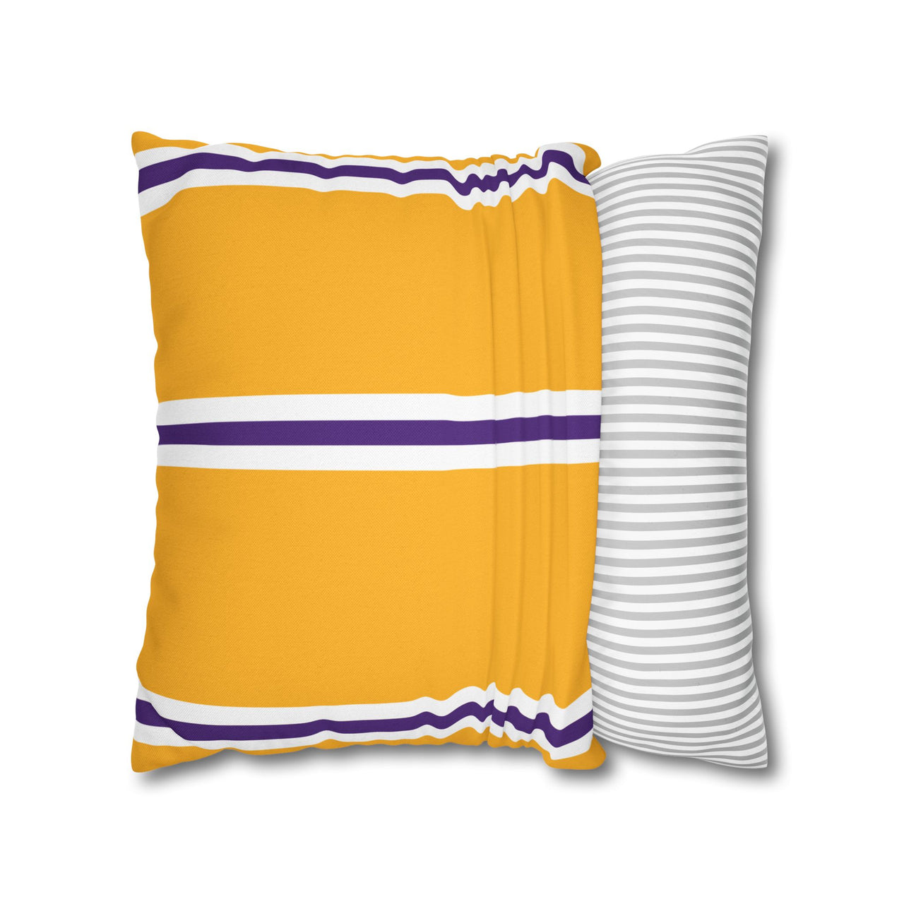 Los Angeles Yellow Custom Square Pillowcase, Basketball Themed Throw Pillow Covers, Sizes 16x16 | 18x18 | 20x20, Custom Name & Number