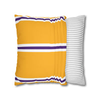 Thumbnail for Los Angeles Yellow Custom Square Pillowcase, Basketball Themed Throw Pillow Covers, Sizes 16x16 | 18x18 | 20x20, Custom Name & Number