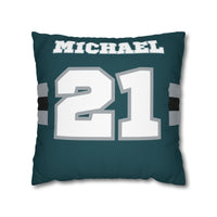 Thumbnail for Philadelphia Custom Square Pillowcase, Football Themed Throw Pillow Covers, Sizes 16x16 | 18x18 | 20x20, Custom Name & Number