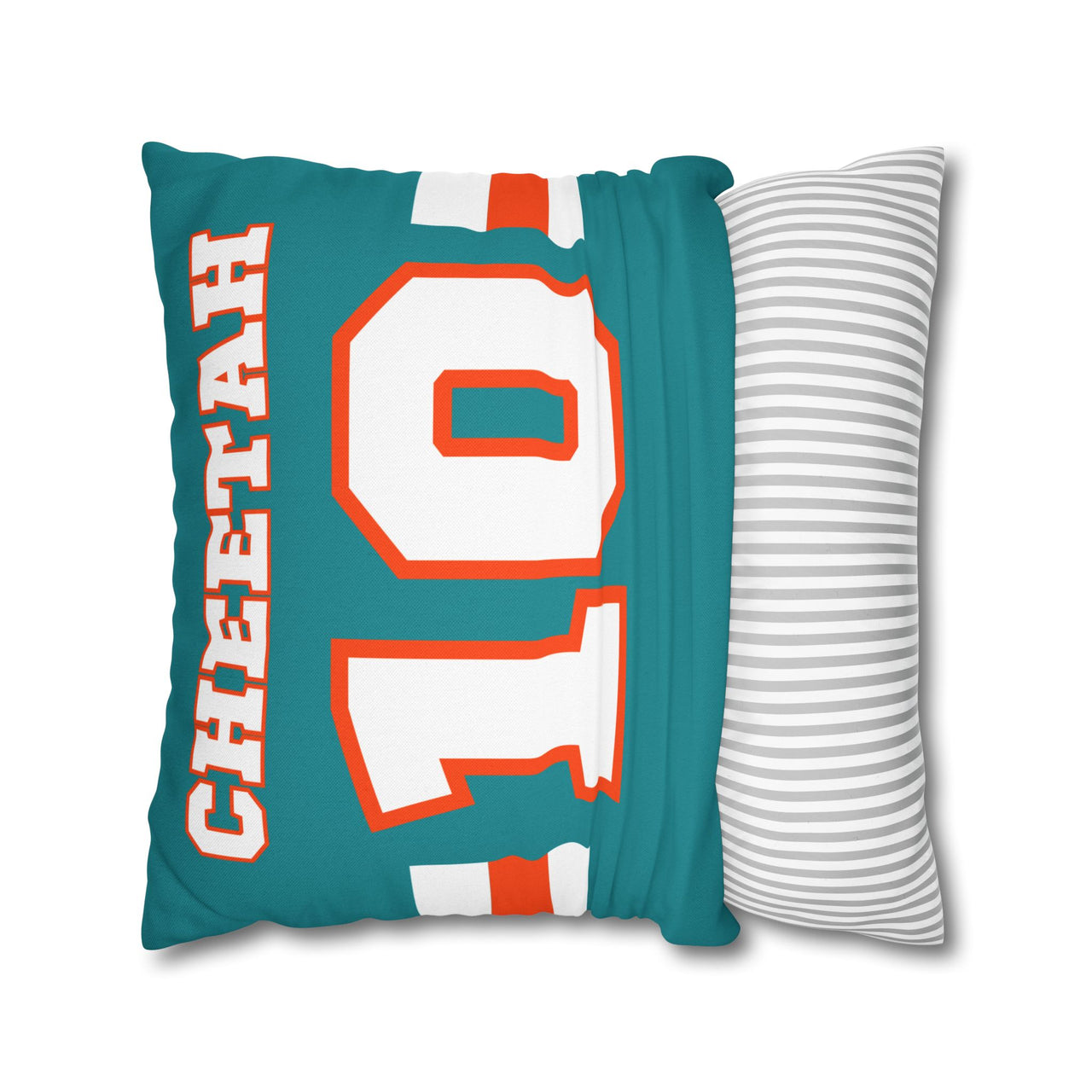 Miami Custom Square Pillowcase, Football Themed Throw Pillow Covers, Sizes 16x16 | 18x18 | 20x20, Custom Name & Number