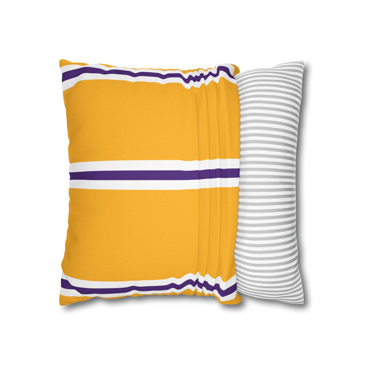 Los Angeles Yellow Custom Square Pillowcase, Basketball Themed Throw Pillow Covers, Sizes 16x16 | 18x18 | 20x20, Custom Name & Number