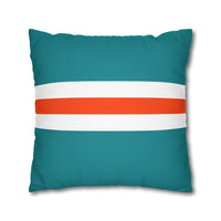 Thumbnail for Miami Custom Square Pillowcase, Football Themed Throw Pillow Covers, Sizes 16x16 | 18x18 | 20x20, Custom Name & Number