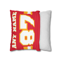 Thumbnail for Kansas City Custom Square Pillowcase, Football Themed Throw Pillow Covers, Sizes 16x16 | 18x18 | 20x20, Customize Name & Number