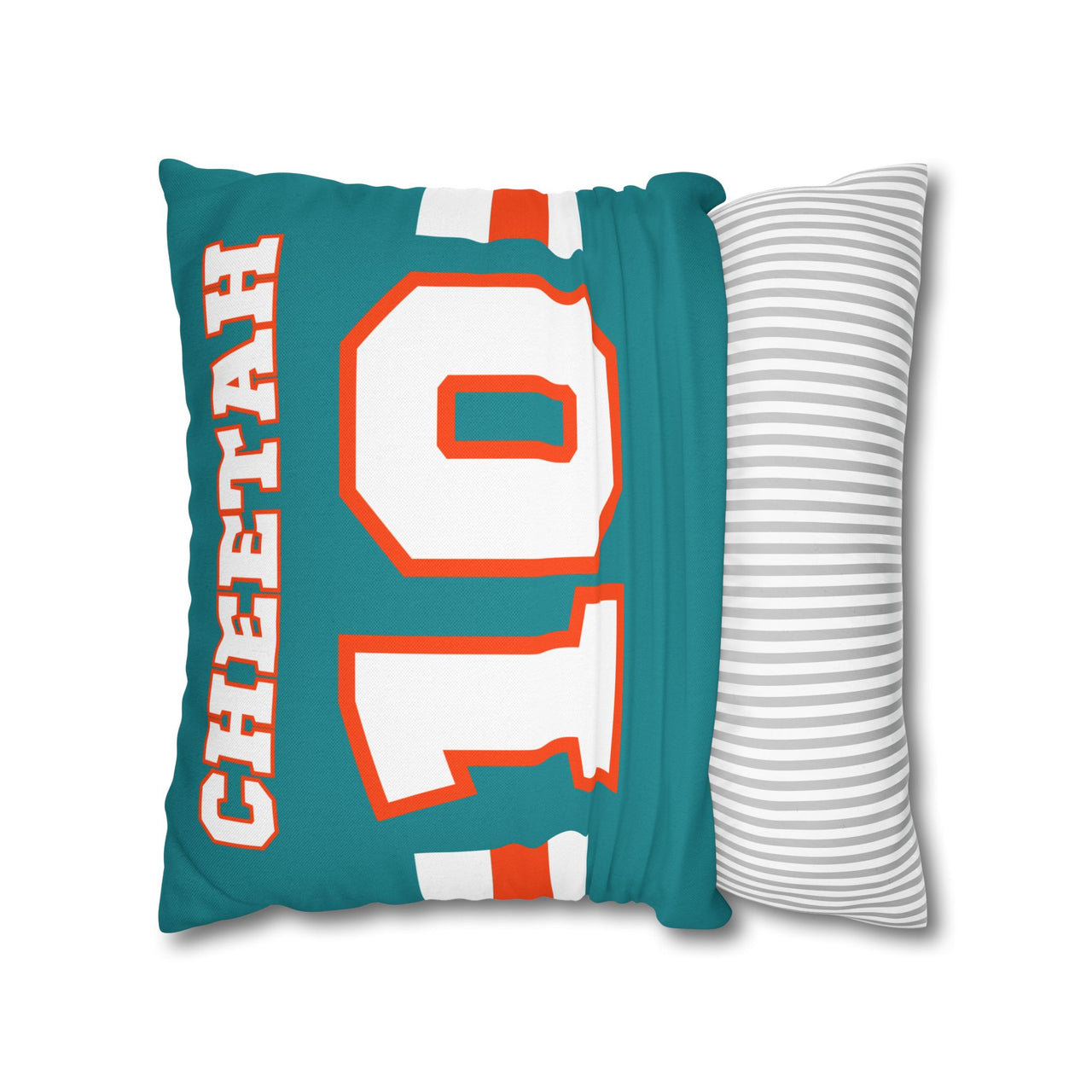 Miami Custom Square Pillowcase, Football Themed Throw Pillow Covers, Sizes 16x16 | 18x18 | 20x20, Custom Name & Number