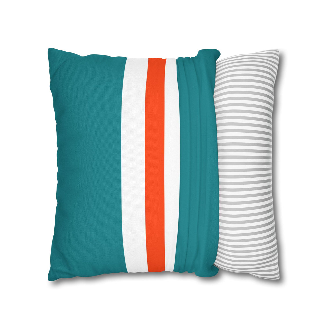 Miami Custom Square Pillowcase, Football Themed Throw Pillow Covers, Sizes 16x16 | 18x18 | 20x20, Custom Name & Number