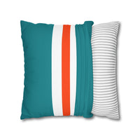 Thumbnail for Miami Custom Square Pillowcase, Football Themed Throw Pillow Covers, Sizes 16x16 | 18x18 | 20x20, Custom Name & Number